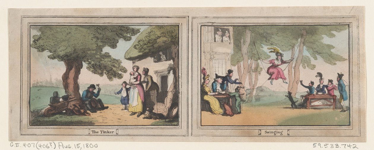 The Tinker and Swinging, 15. srpna 1800, 15. srpna 1800. od Thomas Rowlandson