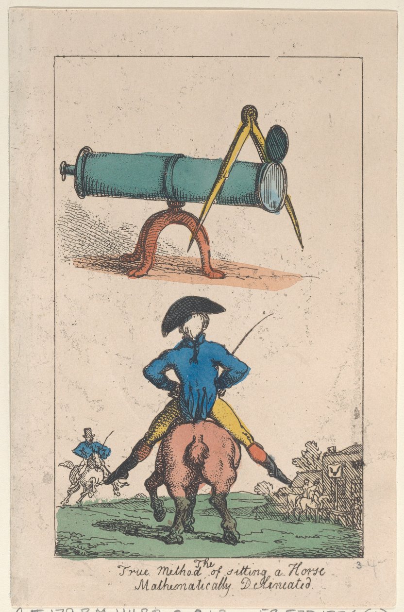 Skutečná metoda sezení koně, matematicky vymezená, 1809., 1809. od Thomas Rowlandson