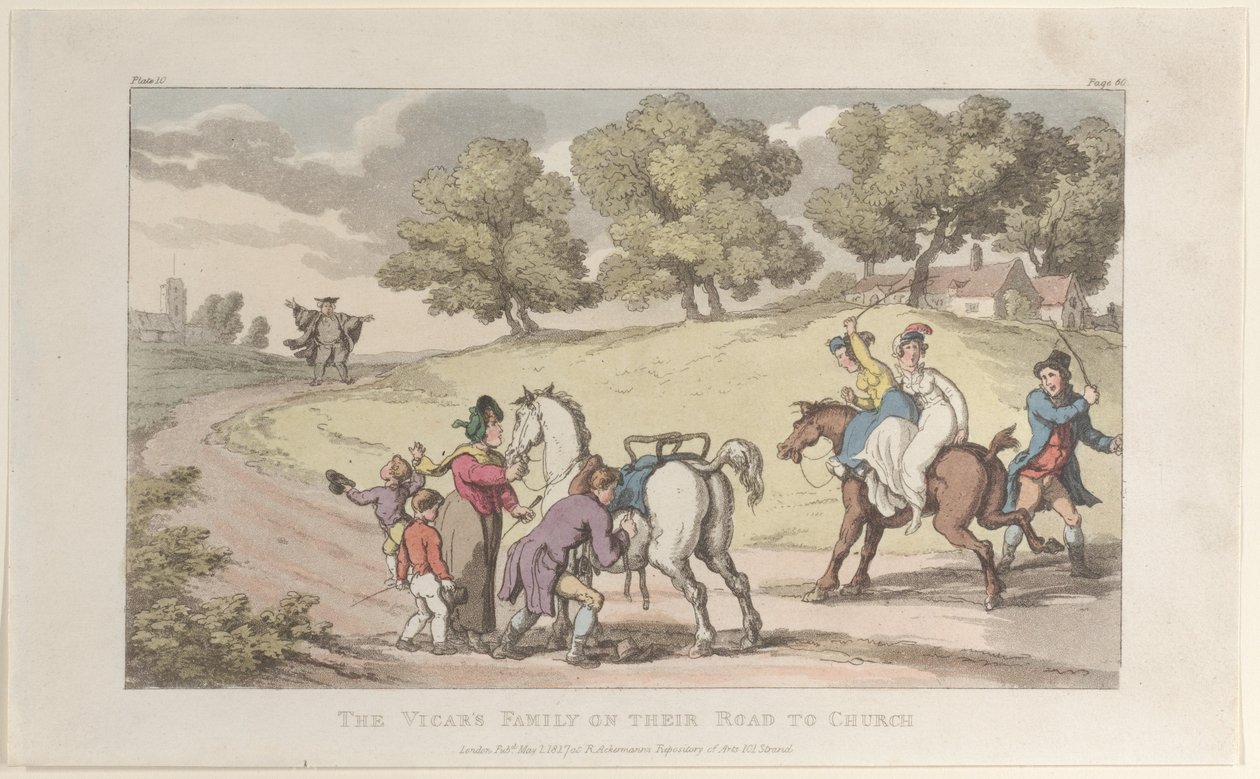 Vikářova rodina na cestě do kostela, od vikáře z Wakefieldu, 1. května 1817, 1. května 1817 od Thomas Rowlandson