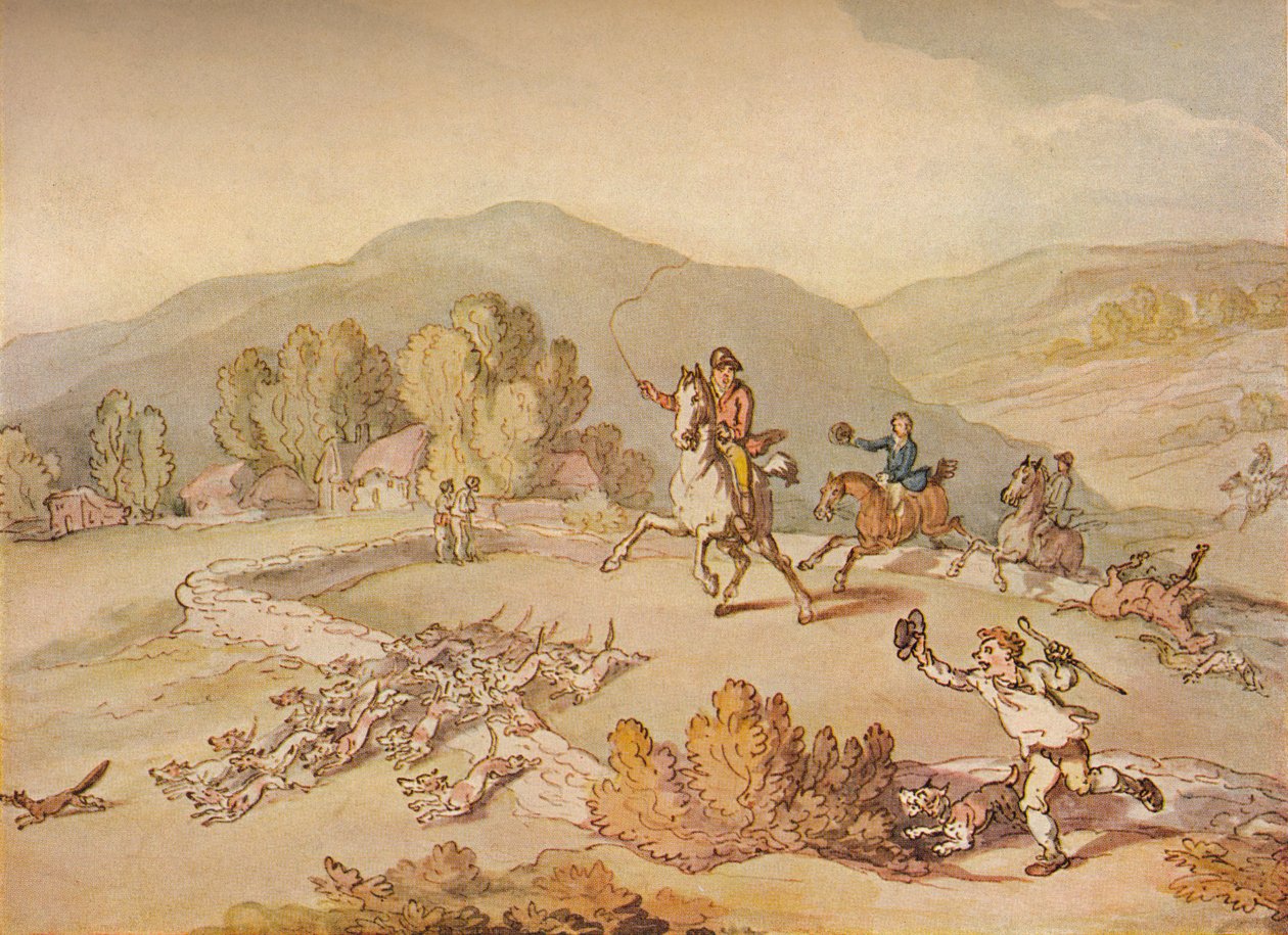 The Village Hunt, c1800, 1922 od Thomas Rowlandson