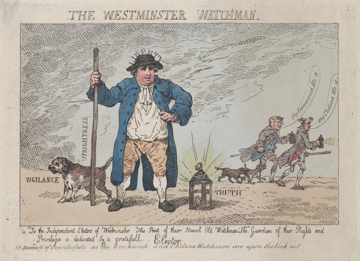 Westminster Watchman, 12. dubna 1784, 12. dubna 1784. od Thomas Rowlandson