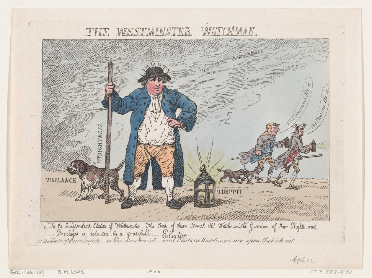 Westminster Watchman, 12. dubna 1784, 12. dubna 1784. od Thomas Rowlandson