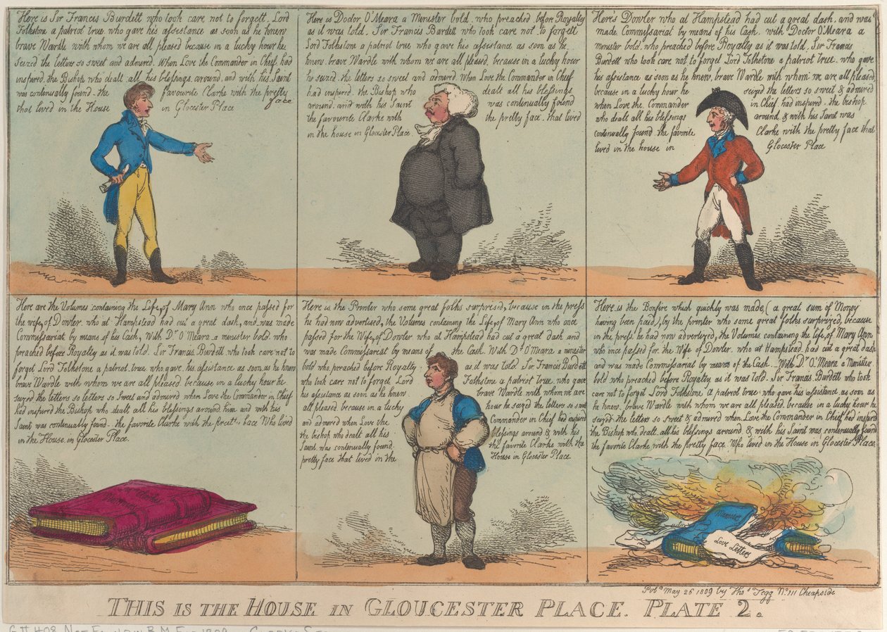 Toto je dům v Gloucester Place, deska 2, 26. května 1809, 26. května 1809. od Thomas Rowlandson