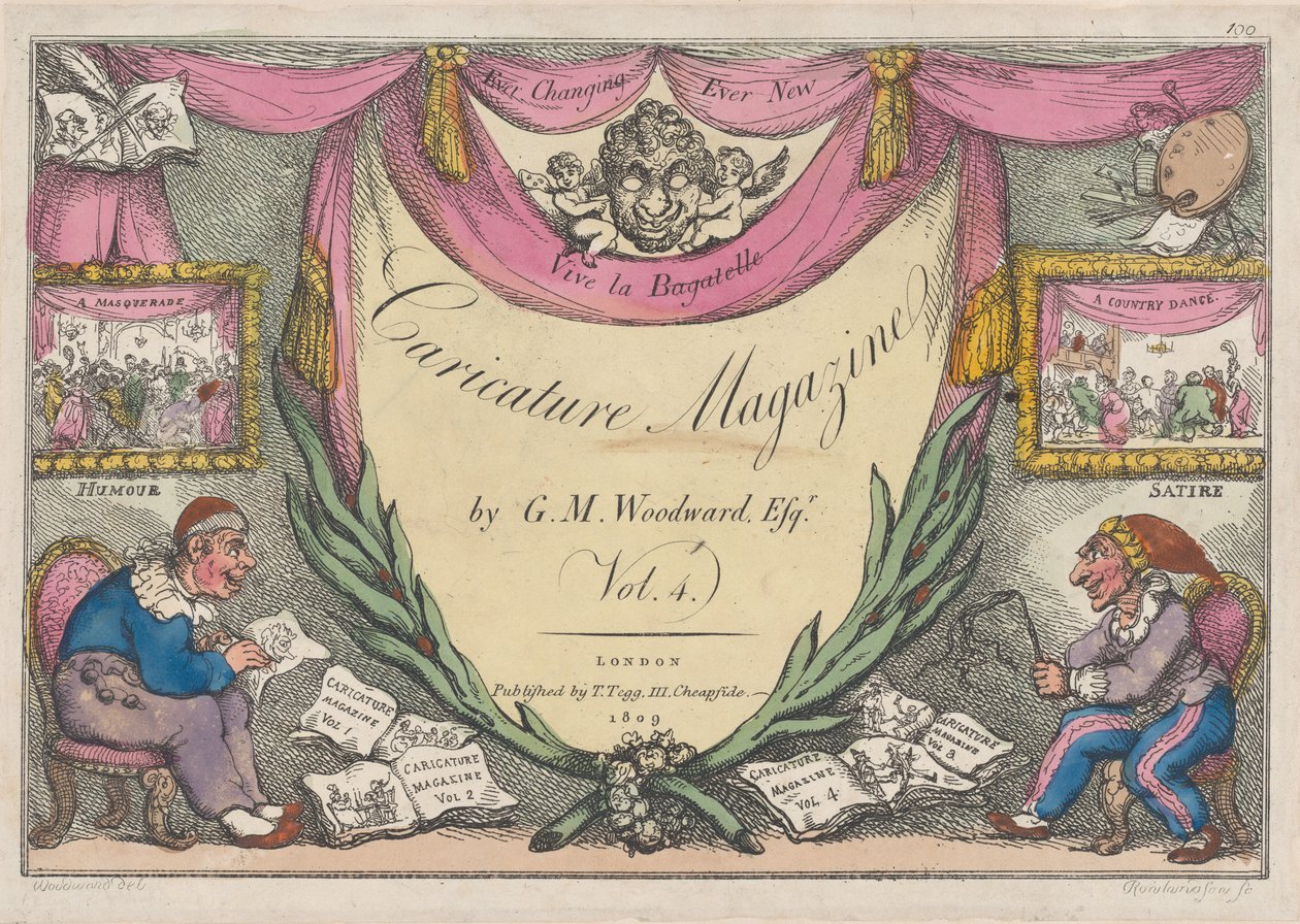 Titulní strana, The Caricature Magazine od G. M. Woodwarda, sv. 4, 1809., 1809. od Thomas Rowlandson