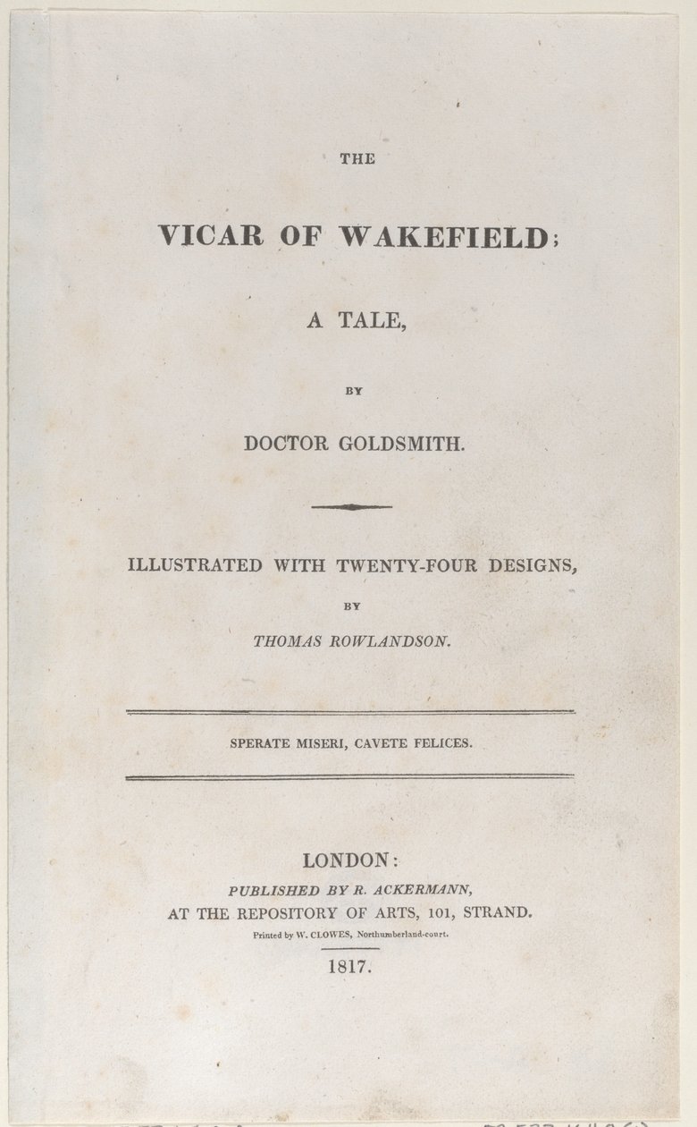 Titulní strana, z Vicar of Wakefield, 1817., 1817. od Thomas Rowlandson