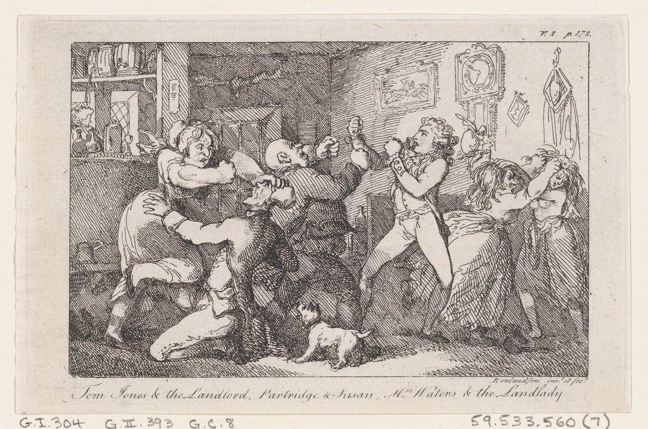 Tom Jones a hospodář, Partridge a Susan, paní Watersová a bytná, z Historie ..., 1792. od Thomas Rowlandson
