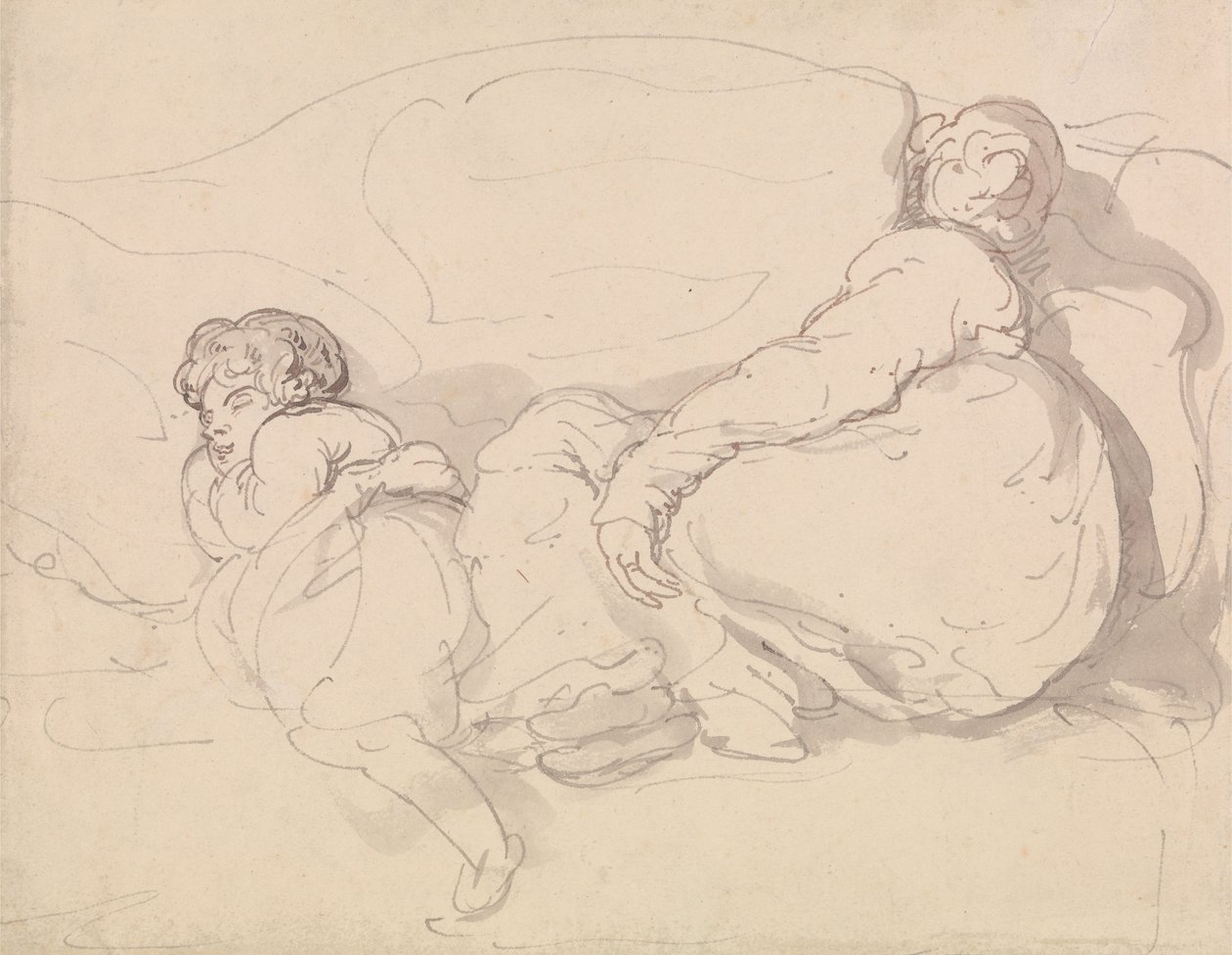 Dvě spící postavy od Thomas Rowlandson