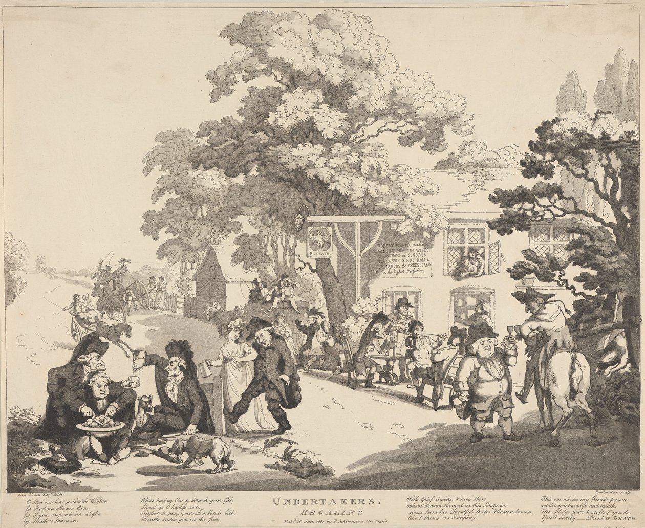 Pohřebáci se baví od Thomas Rowlandson