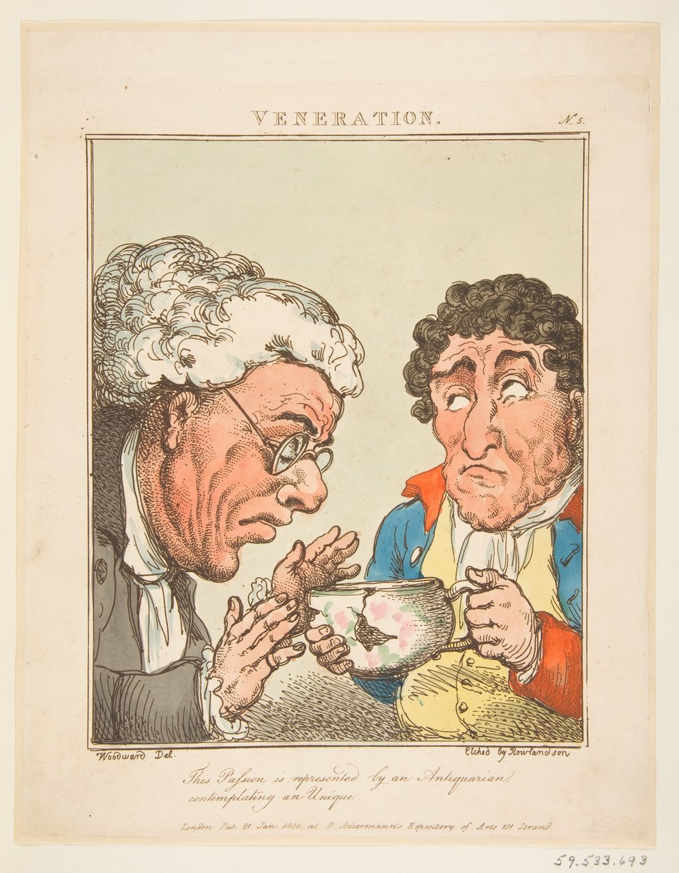 Uctění Le Brun Travested aneb karikatury pašijí, 21. ledna 1800. od Thomas Rowlandson