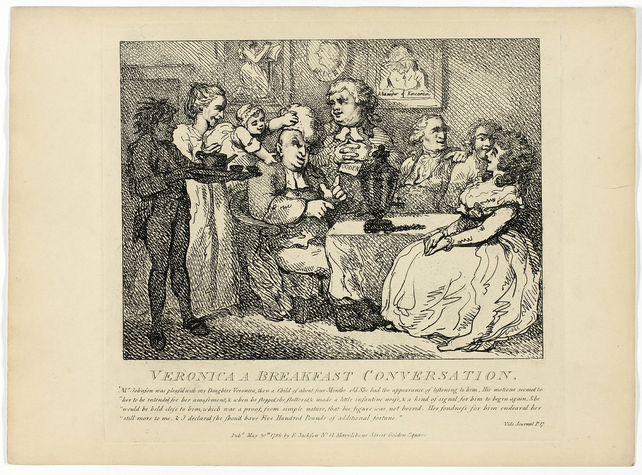 Veronica Rozhovor u snídaně z Boswellovy cesty po Hebridách od Thomas Rowlandson