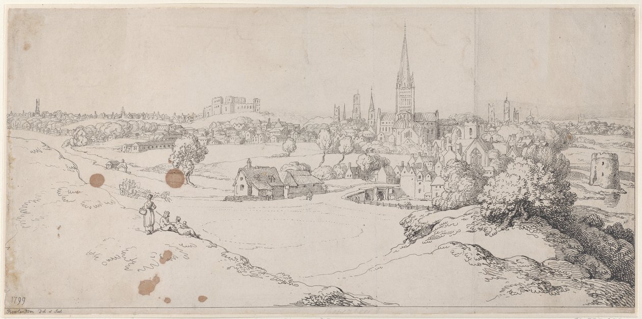 Pohled na Norwich z kopce St. James Hill, 1799., 1799. od Thomas Rowlandson