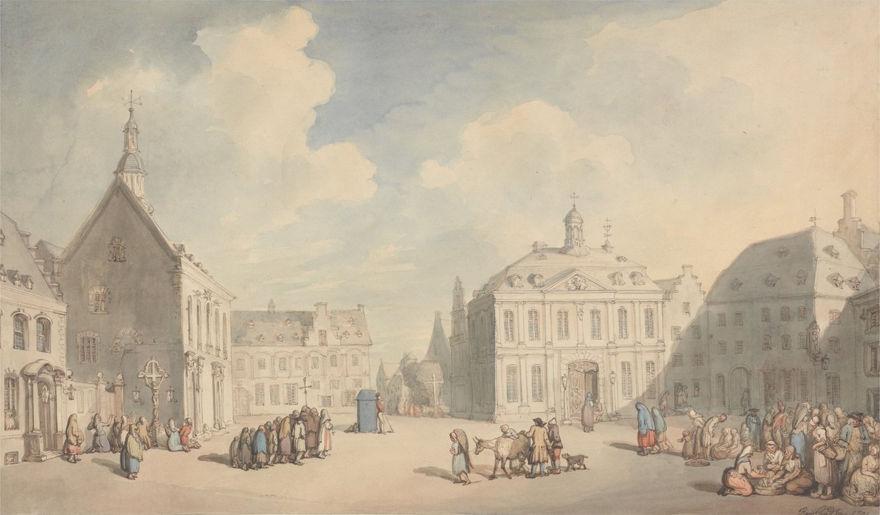 Pohled na náměstí v Juliers ve Vestfálsku od Thomas Rowlandson