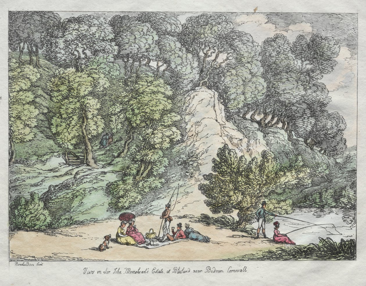 Pohled na panství Sir John Moresheads v Blisland poblíž Bodmin, Cornwall, 1805. od Thomas Rowlandson