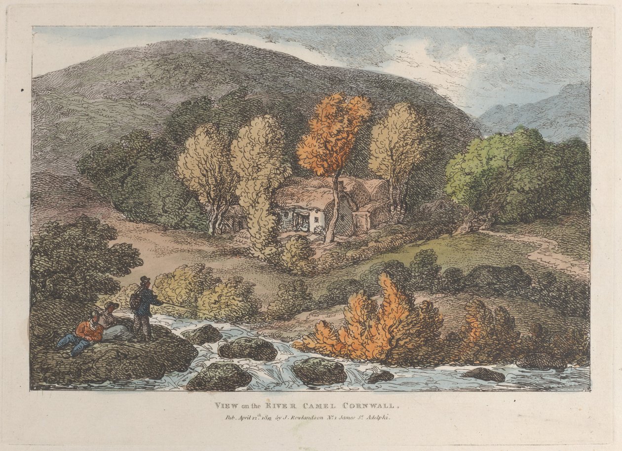 Pohled na řeku Camel, Cornwall od Thomas Rowlandson