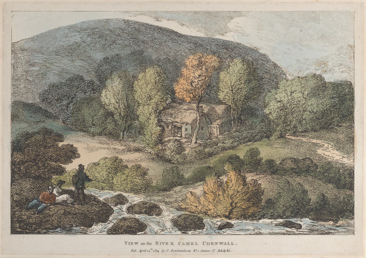 Pohled na řeku Camel Cornwall, z Views v Cornwallu, 12. dubna 1812., 12. dubna 1812. od Thomas Rowlandson