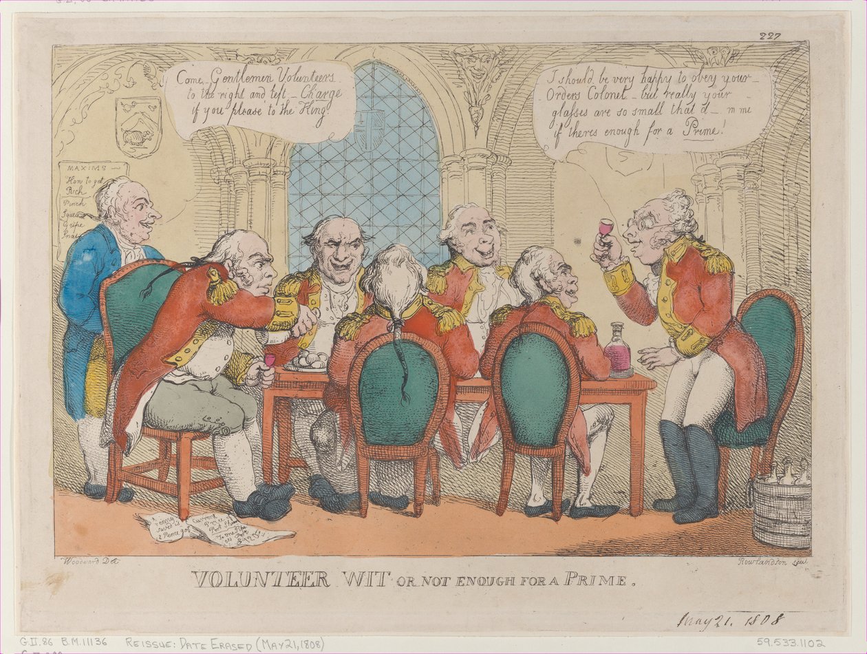 Dobrovolný důvtip aneb málo na premiéra, 21. května 1808, 21. května 1808. od Thomas Rowlandson