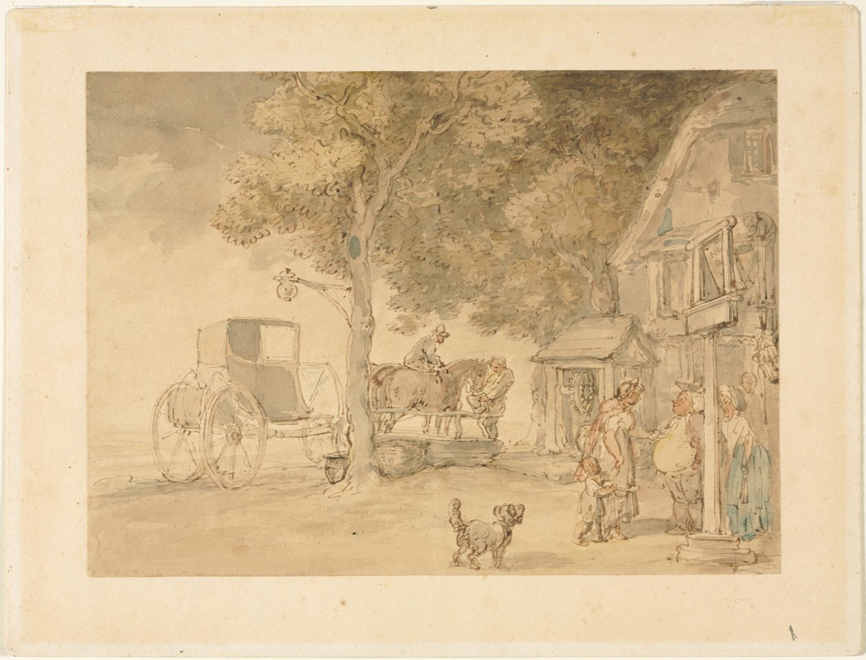 Napájení koní. od Thomas Rowlandson