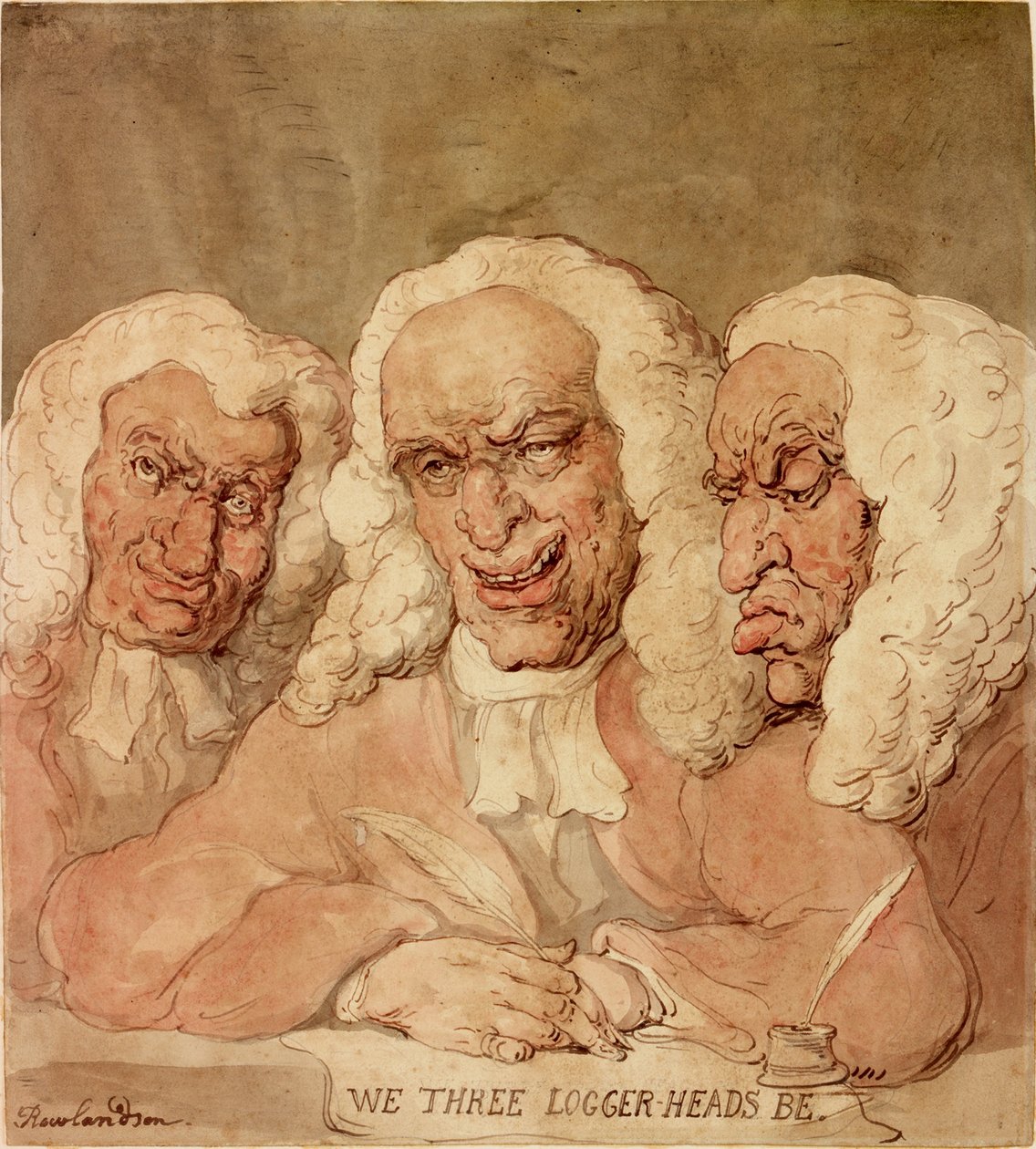 We Three Loggerheads Be, c.1805 (inkoust, tužka a akvarel na papíře) od Thomas Rowlandson