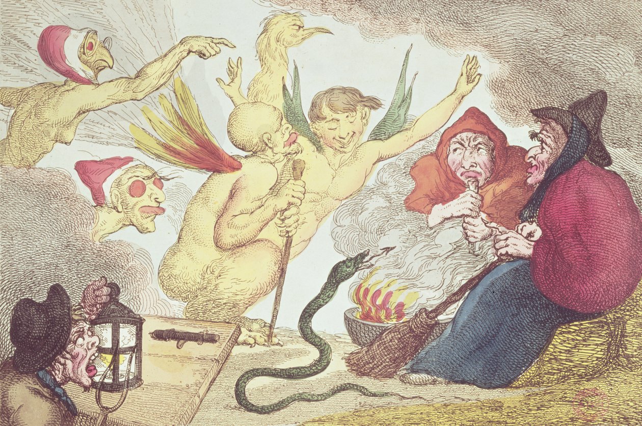 Čarodějnice v seníku od Thomas Rowlandson