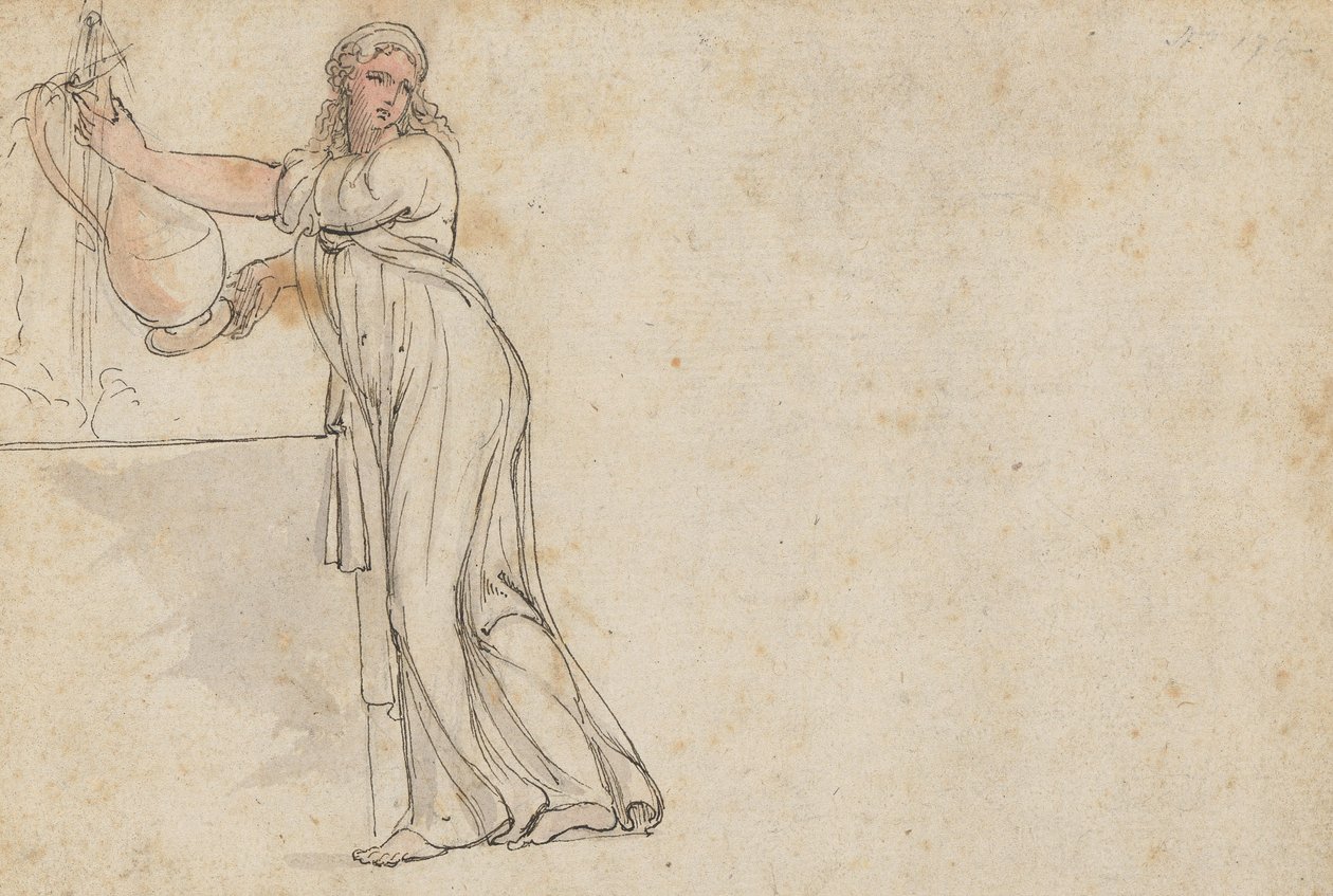 Žena u studny od Thomas Rowlandson