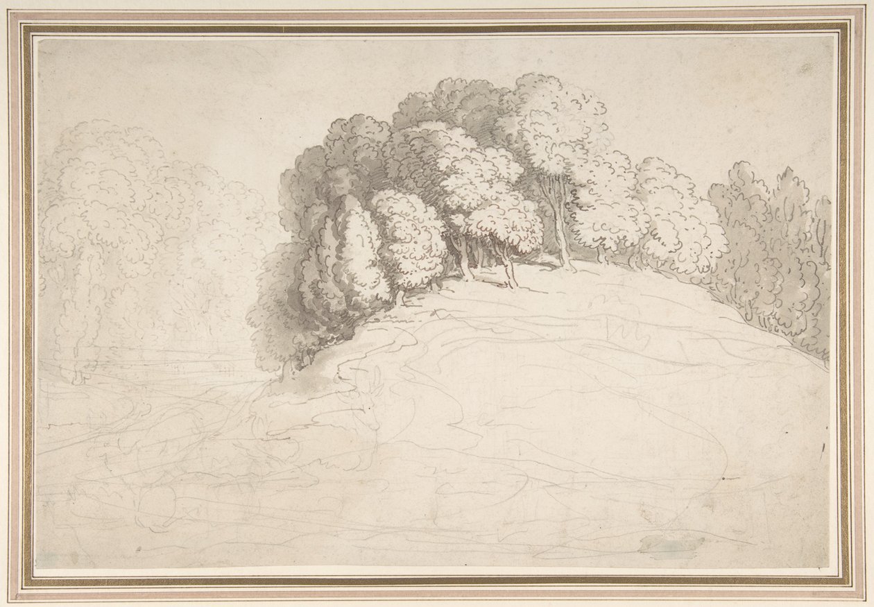Zalesněný svah s jeleny od Thomas Rowlandson