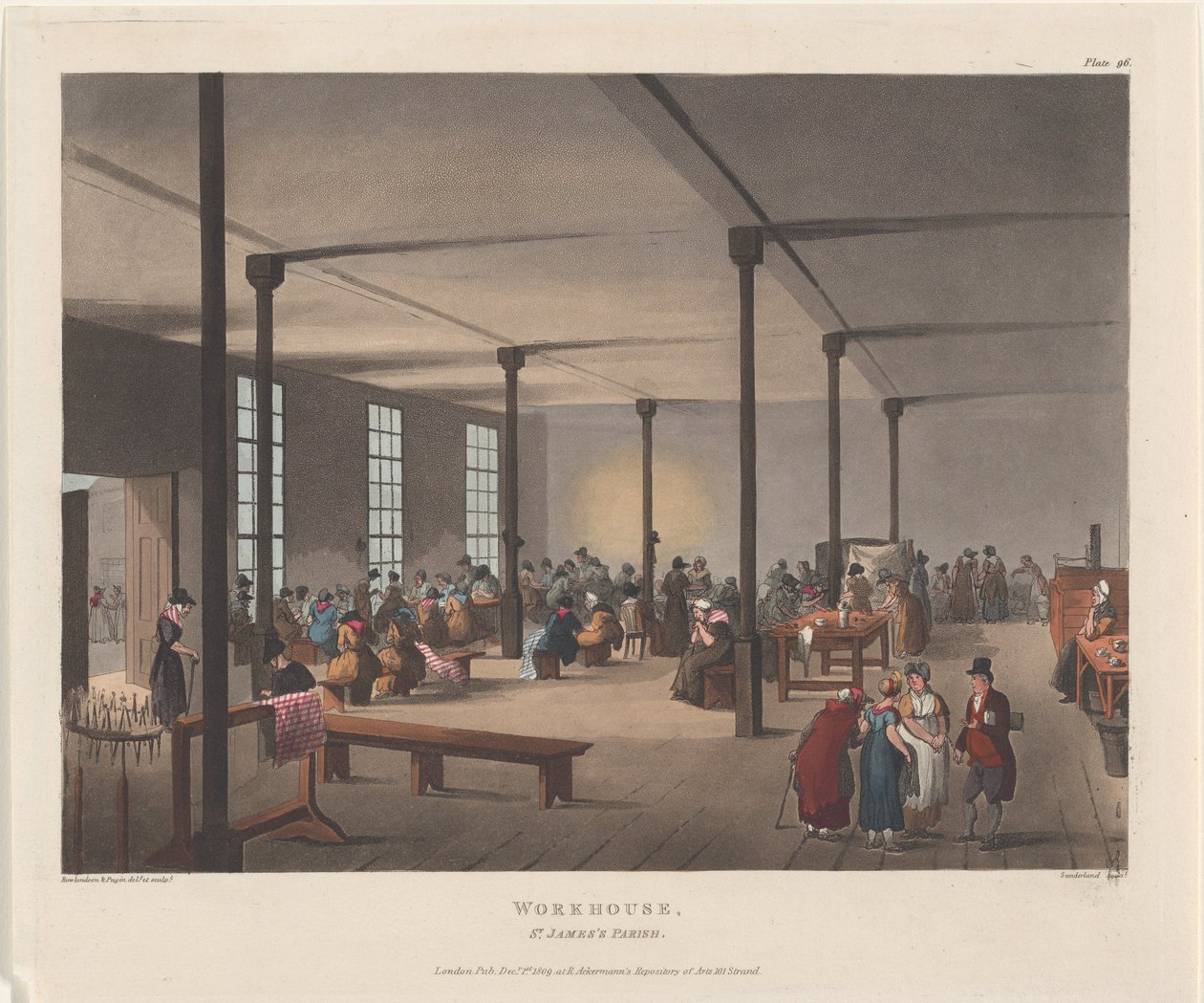 Workhouse, farnost sv. Jakuba, 1. prosince 1809., 1. prosince 1809 od Thomas Rowlandson