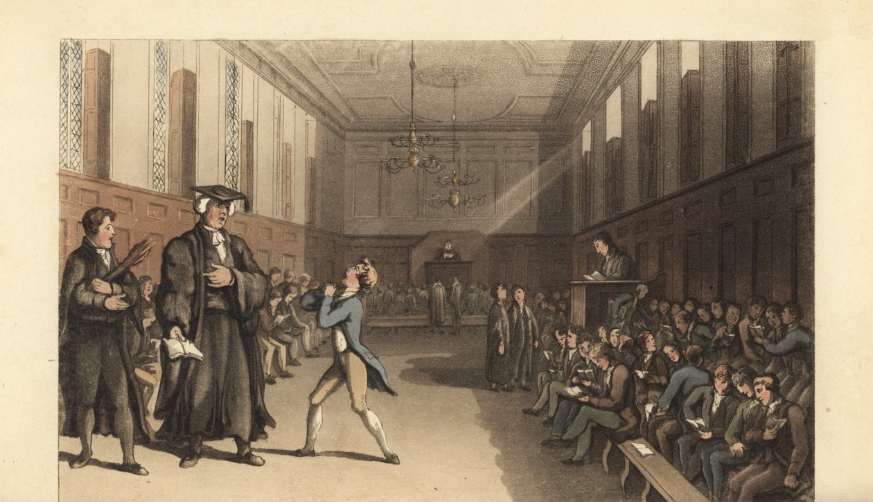 Mladý student absolvuje chlapeckou školu od Thomas Rowlandson