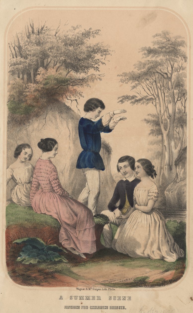 Letní scéna, Móda pro dětské šaty, lito od Wagnera a McGuigana, 1850 od Thomas S. Wagner