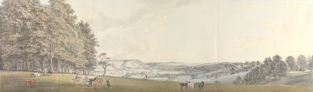 Pohled na Boxhill z Norbury Park, Surrey od Thomas Sandby