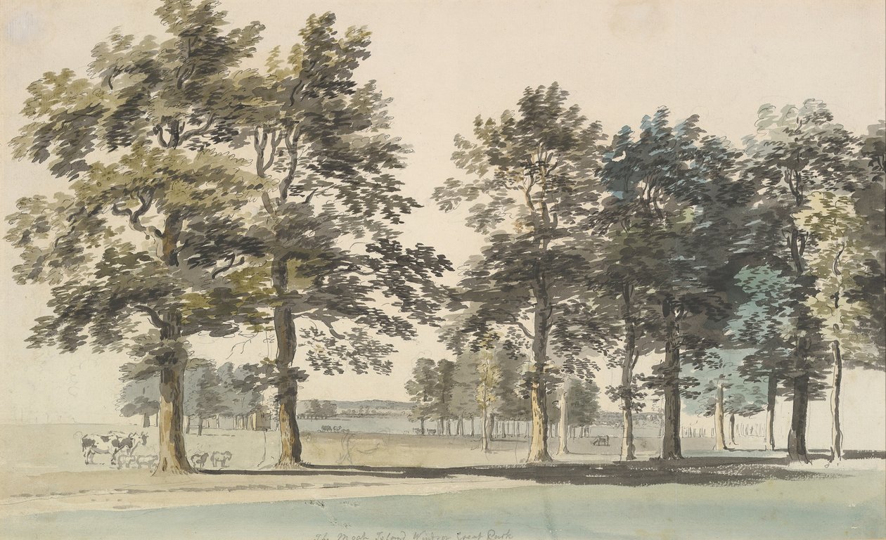 The Moat Island, Windsor Great Park, 1754-55. od Thomas Sandby