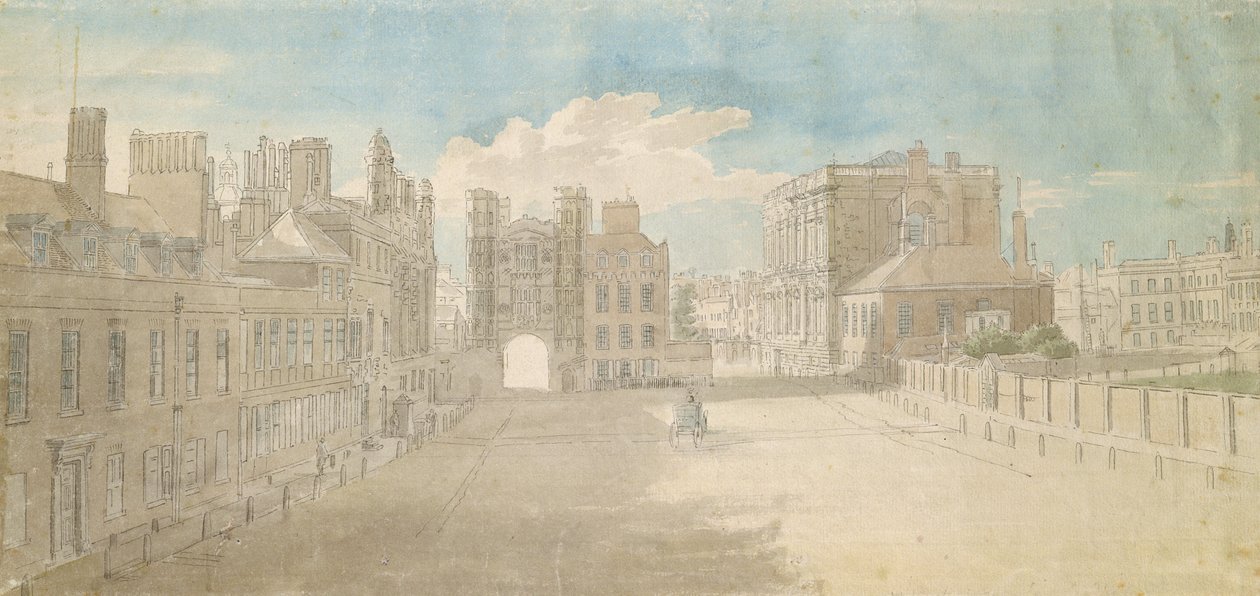 Whitehall, Holbein Gate a Banqueting House vpravo od Thomas Sandby