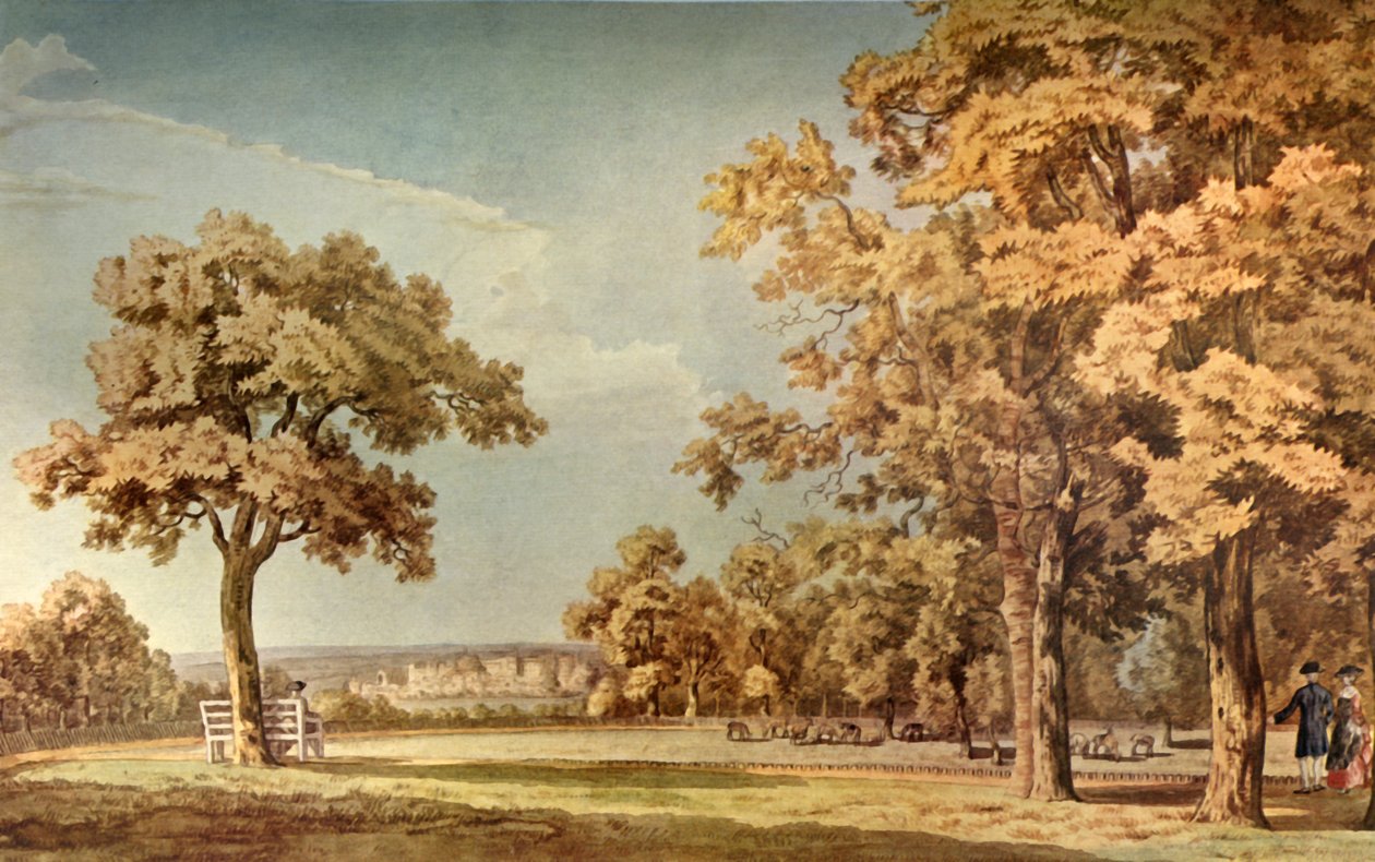 Hrad Windsor z Velkého parku poblíž konce dlouhé procházky, 1740-1798, 1934. od Thomas Sandby