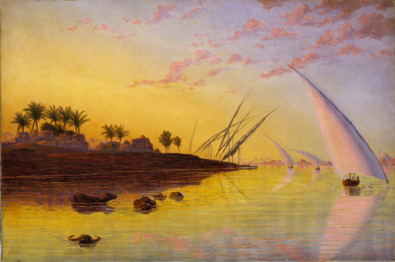 Pohled na Nil, 1855 od Thomas Seddon
