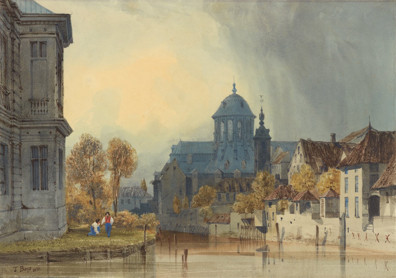 Pohled na kostel Panny Marie Hanswijské, Mechelen (Malines), Belgie od Thomas Shotter Boys