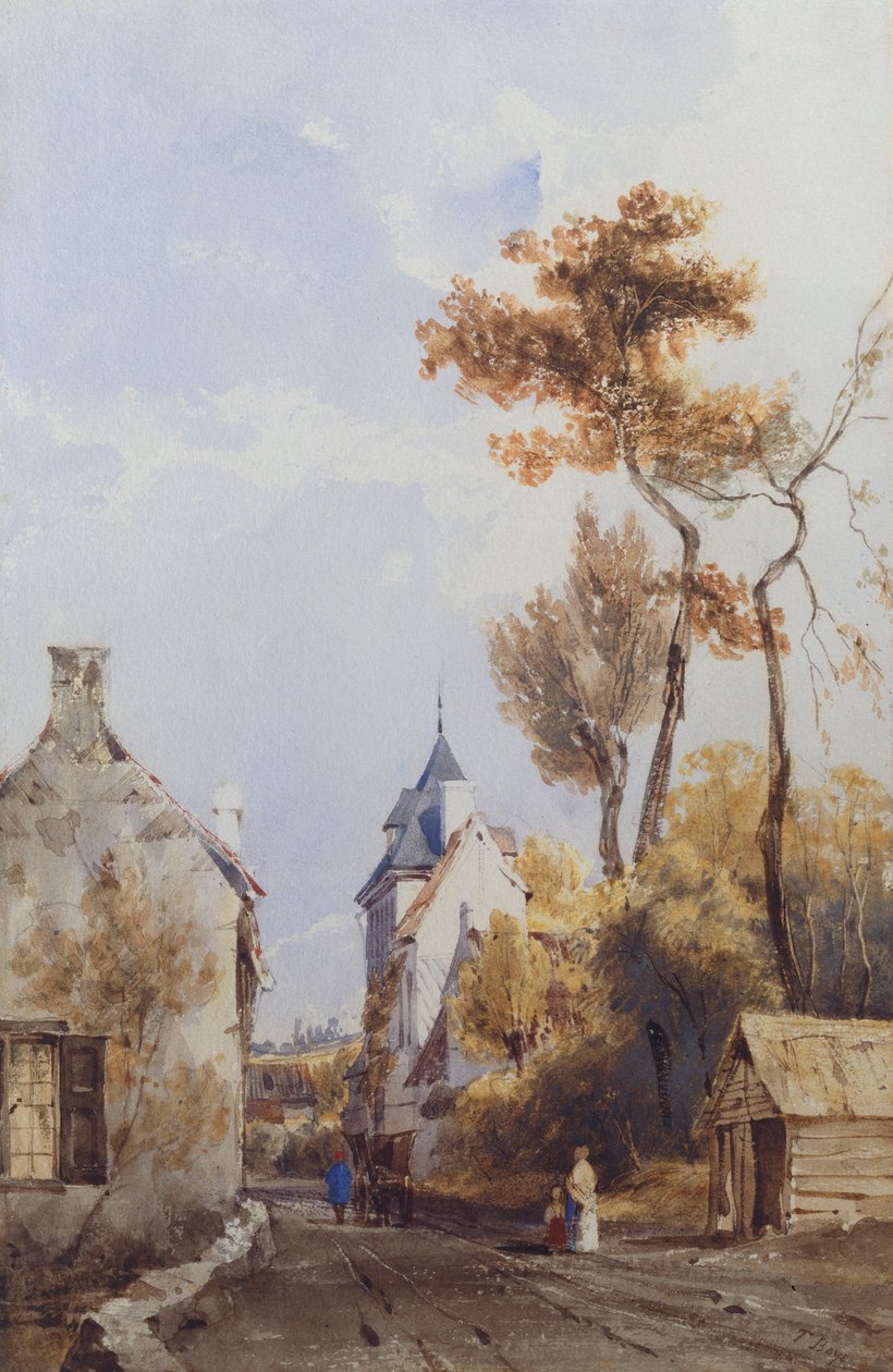 Pohled na vesnickou ulici, Waterloo od Thomas Shotter Boys