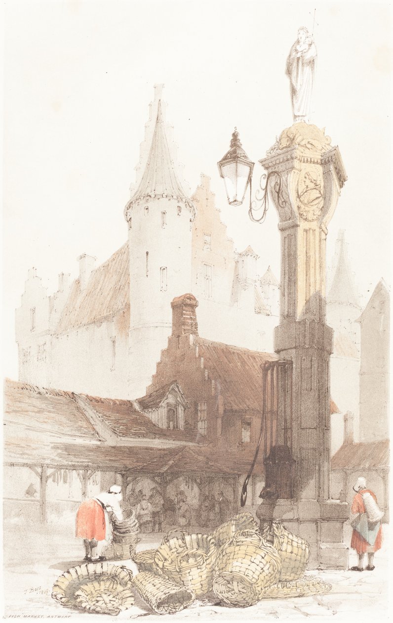 Rybí trh, Antverpy od Thomas Shotter Boys
