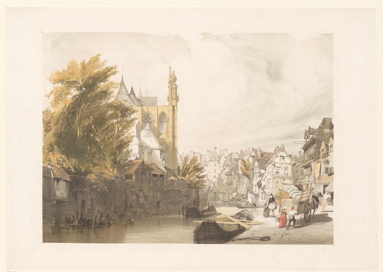 Pohled na Rue de Rivage v Abbeville od Thomas Shotter Boys