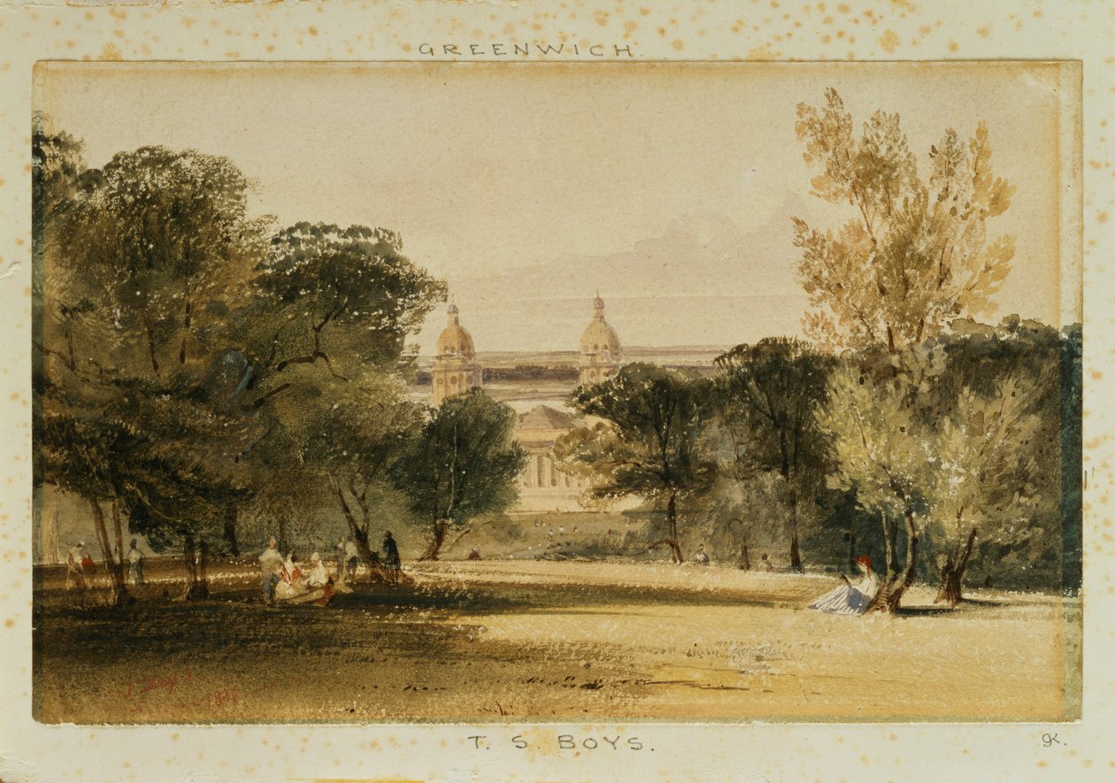 Greenwichská nemocnice z parku, 1830 od Thomas Shotter Boys