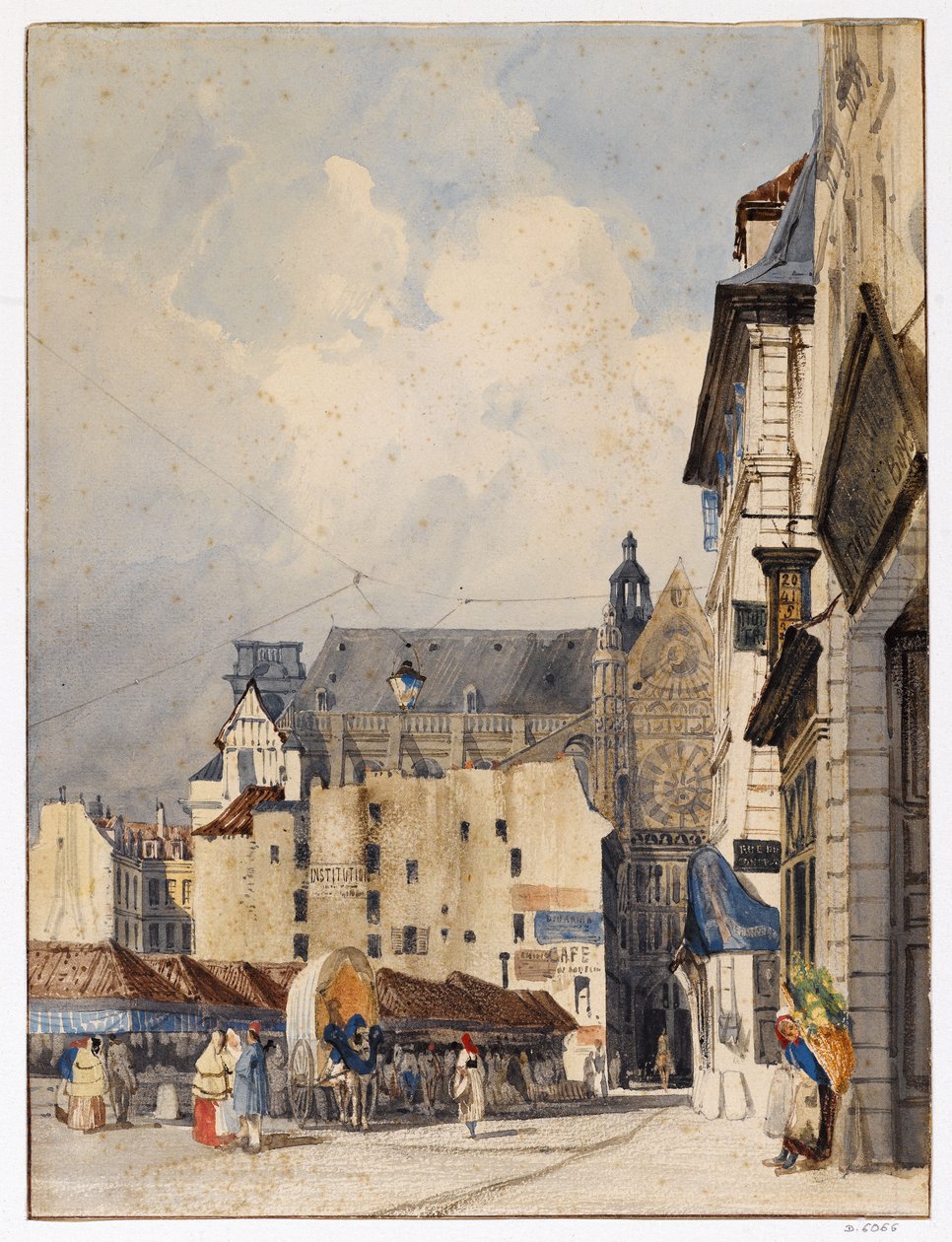 Rue des Prouvaires a kostel Saint-Eustache od Thomas Shotter Boys