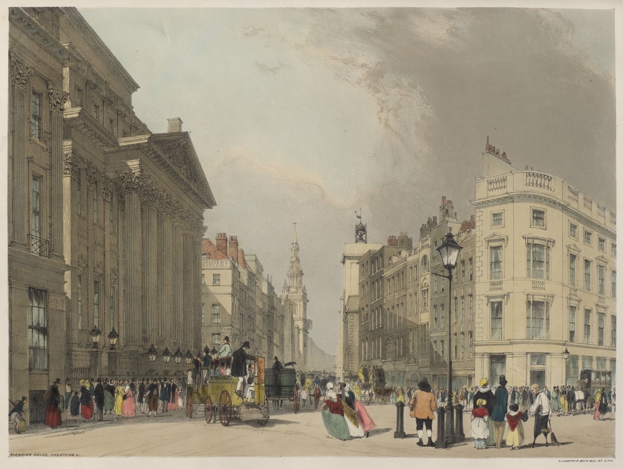 Londýn, jak to je: Mansion House, Cheapside od Thomas Shotter Boys