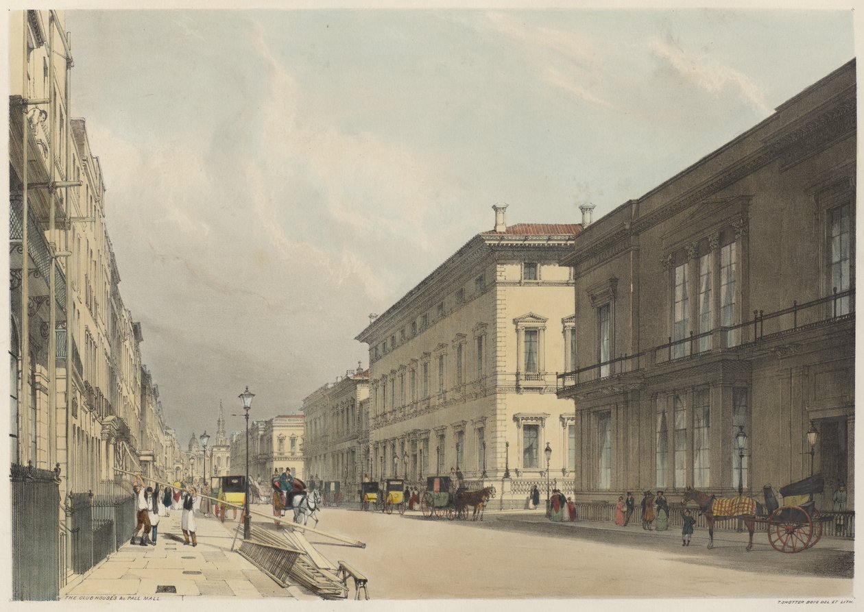Londýn tak, jak je: Klubovny, Pall Mall od Thomas Shotter Boys