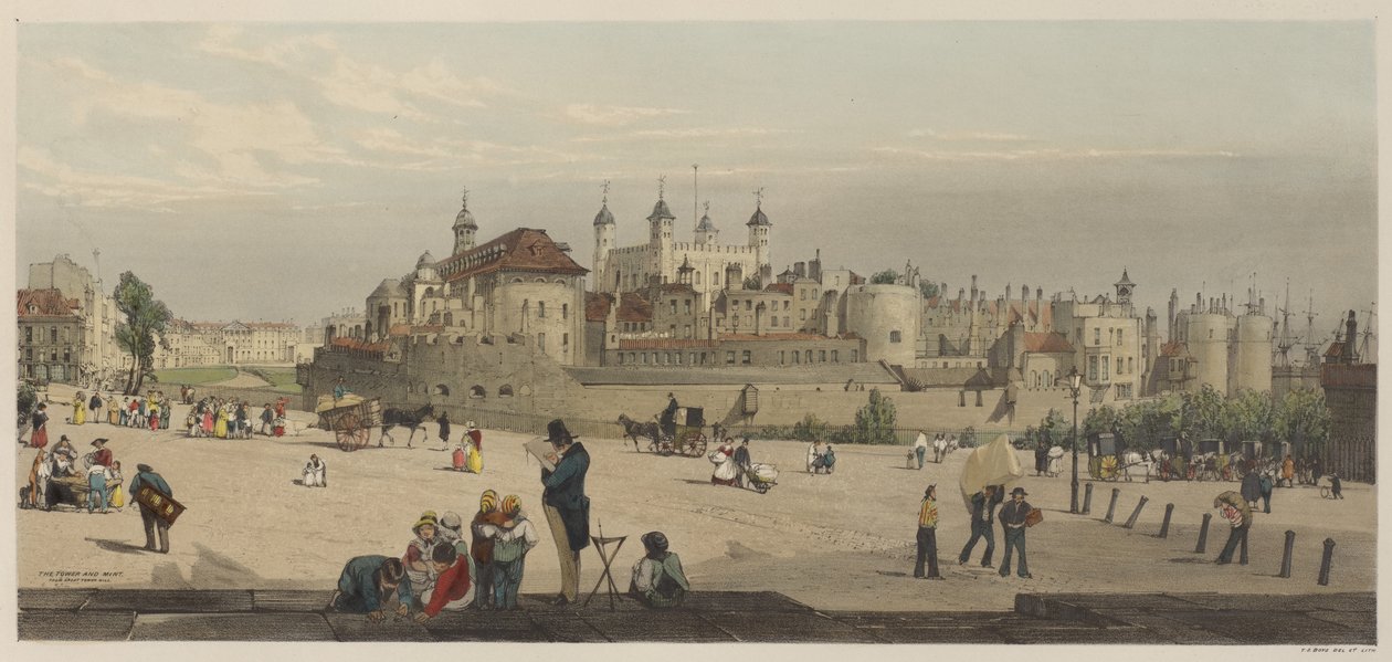 Londýn tak, jak je: Věž a mincovna, z Great Tower Hill od Thomas Shotter Boys