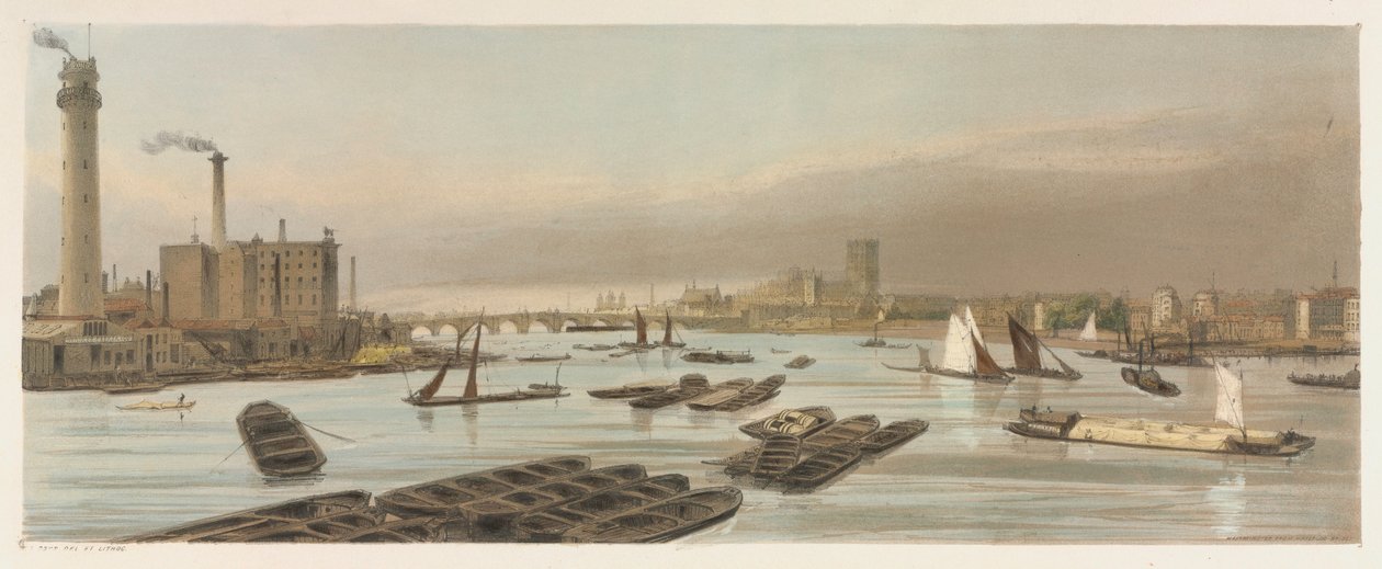 London As It Is: Westminster, z Waterloo Bridge, 1842. od Thomas Shotter Boys