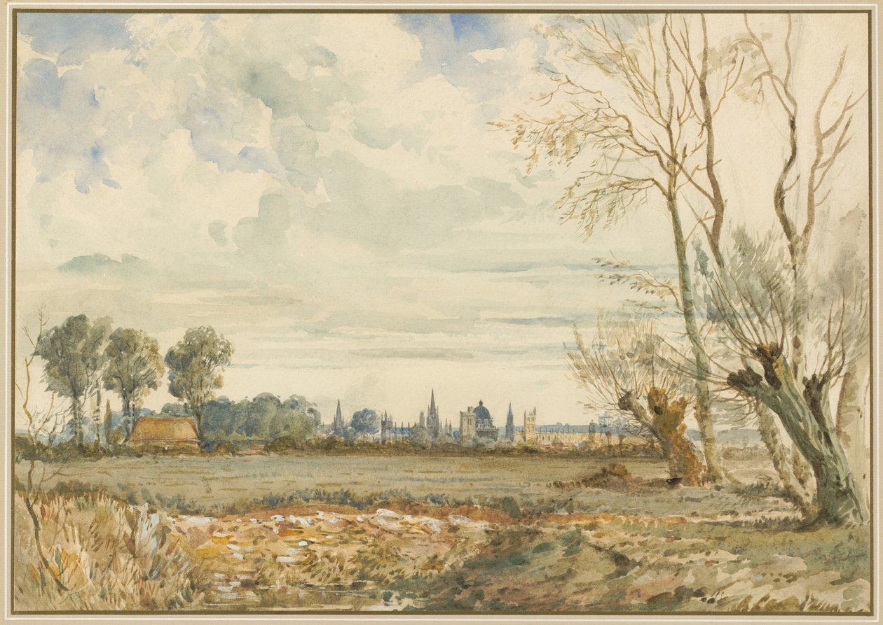 Meadows s výhledem do dálky na Oxford od Thomas Shotter Boys