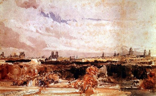 Pohled na Paříž z Champs Elysees (akvarel) od Thomas Shotter Boys