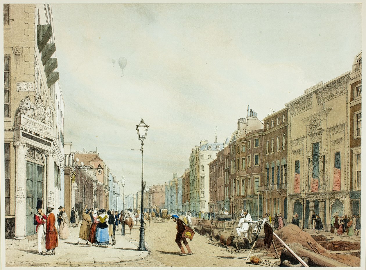 Piccadilly, Looking Towards the City, deska sedmnáct z Original Views of London as It Is od Thomas Shotter Boys