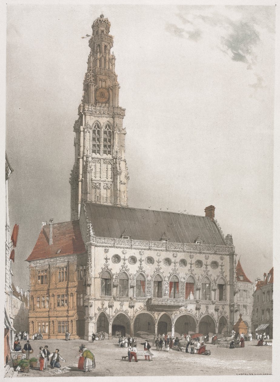 Malebná architektura v Paříži, Gent, Antverpy, Rouen: L