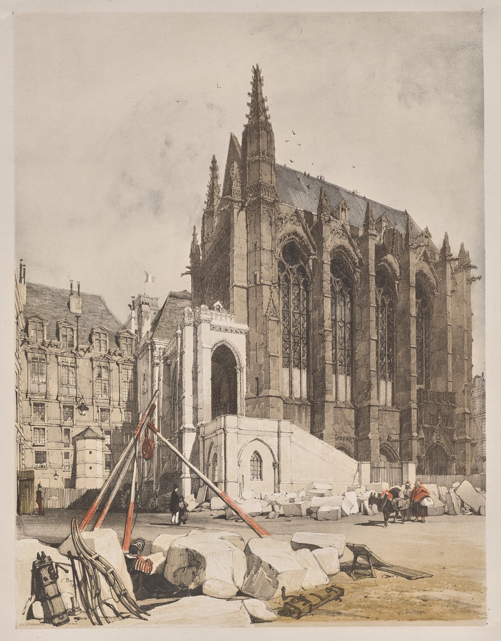Malebná architektura v Paříži, Gent, Antverpy, Rouen: La. Sainte Chapelle, Paříž od Thomas Shotter Boys