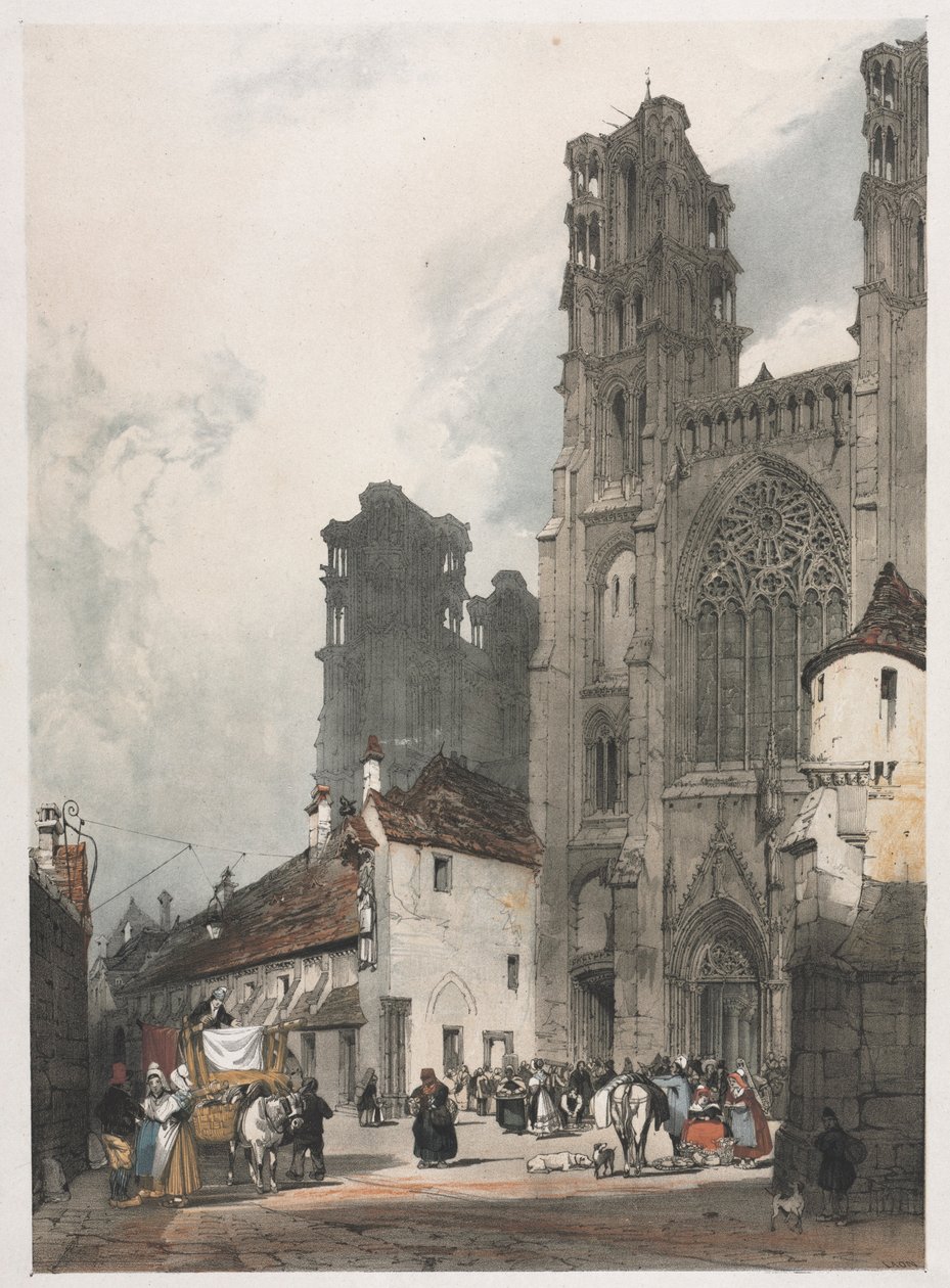 Malebná architektura v Paříži, Gent, Antverpy, Rouen: Laon, Francie, 1839. od Thomas Shotter Boys