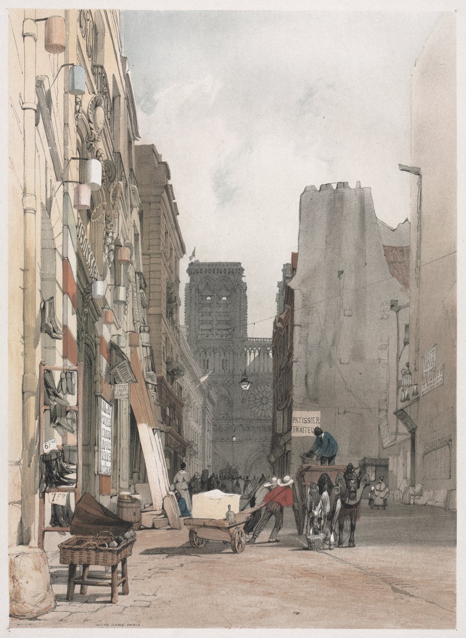 Malebná architektura v Paříži, Gent, Antverpy, Rouen: Notre Dame, Paříž od Thomas Shotter Boys